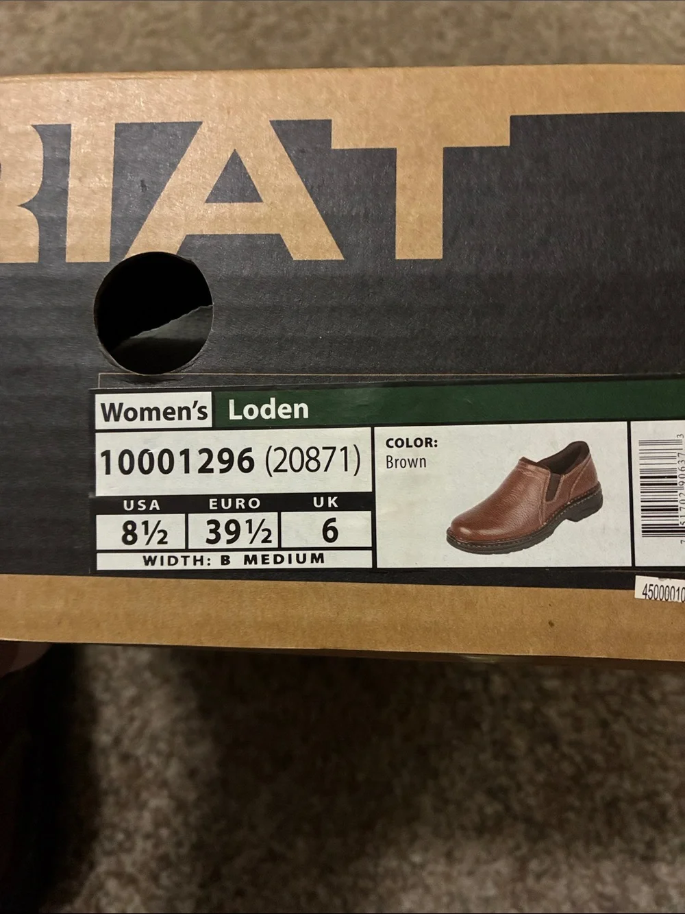 Ariat Chestnut Brown Leather Slip-On Loafers